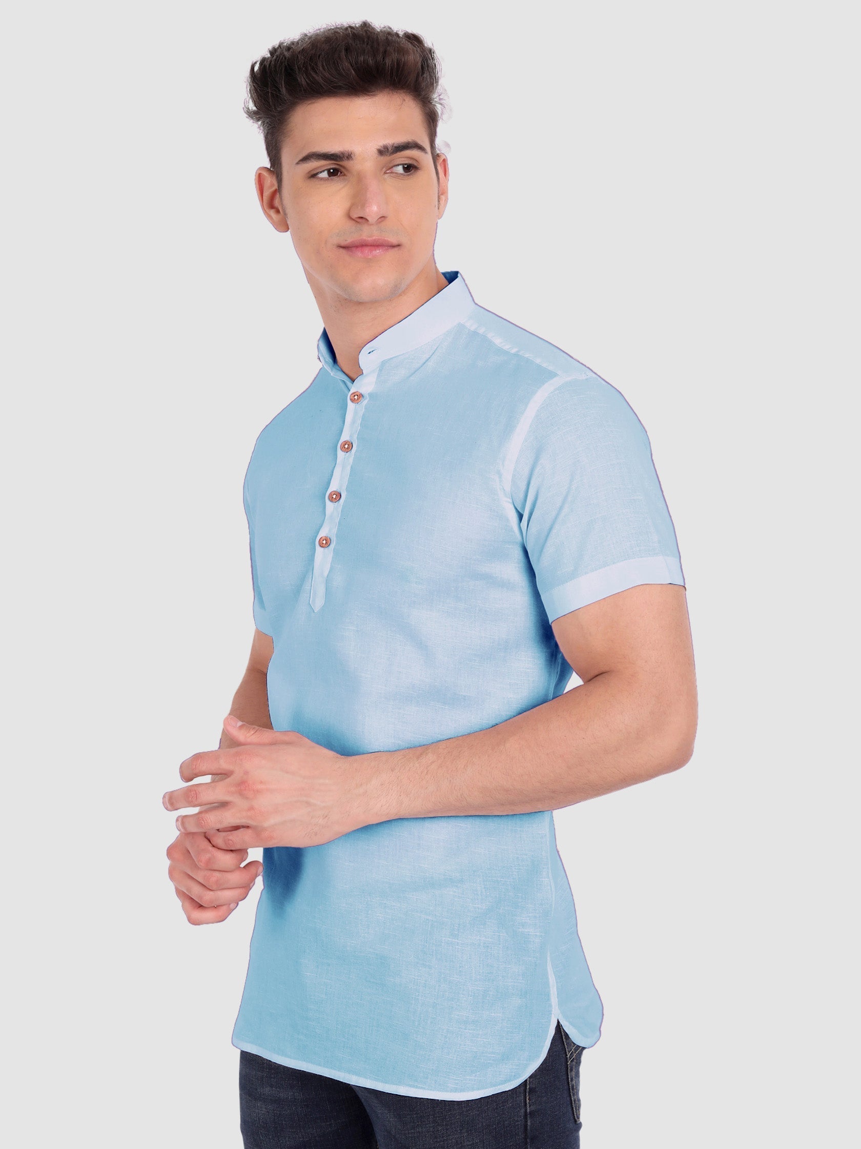 Mens Half Sleeve Casual Cotton Kurta