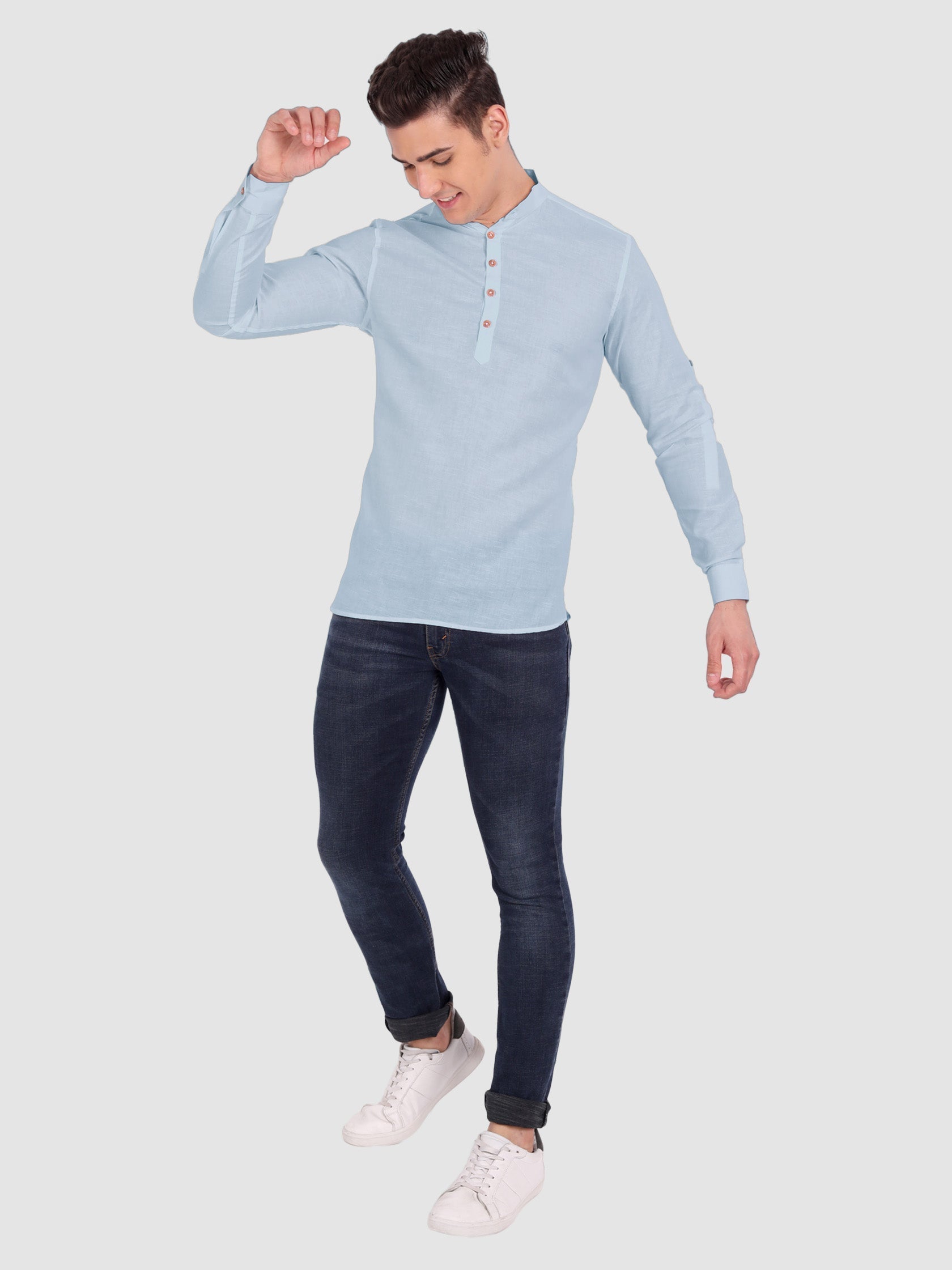 Mens Casual Slim Fit Full Sleeve Cotton Kurta