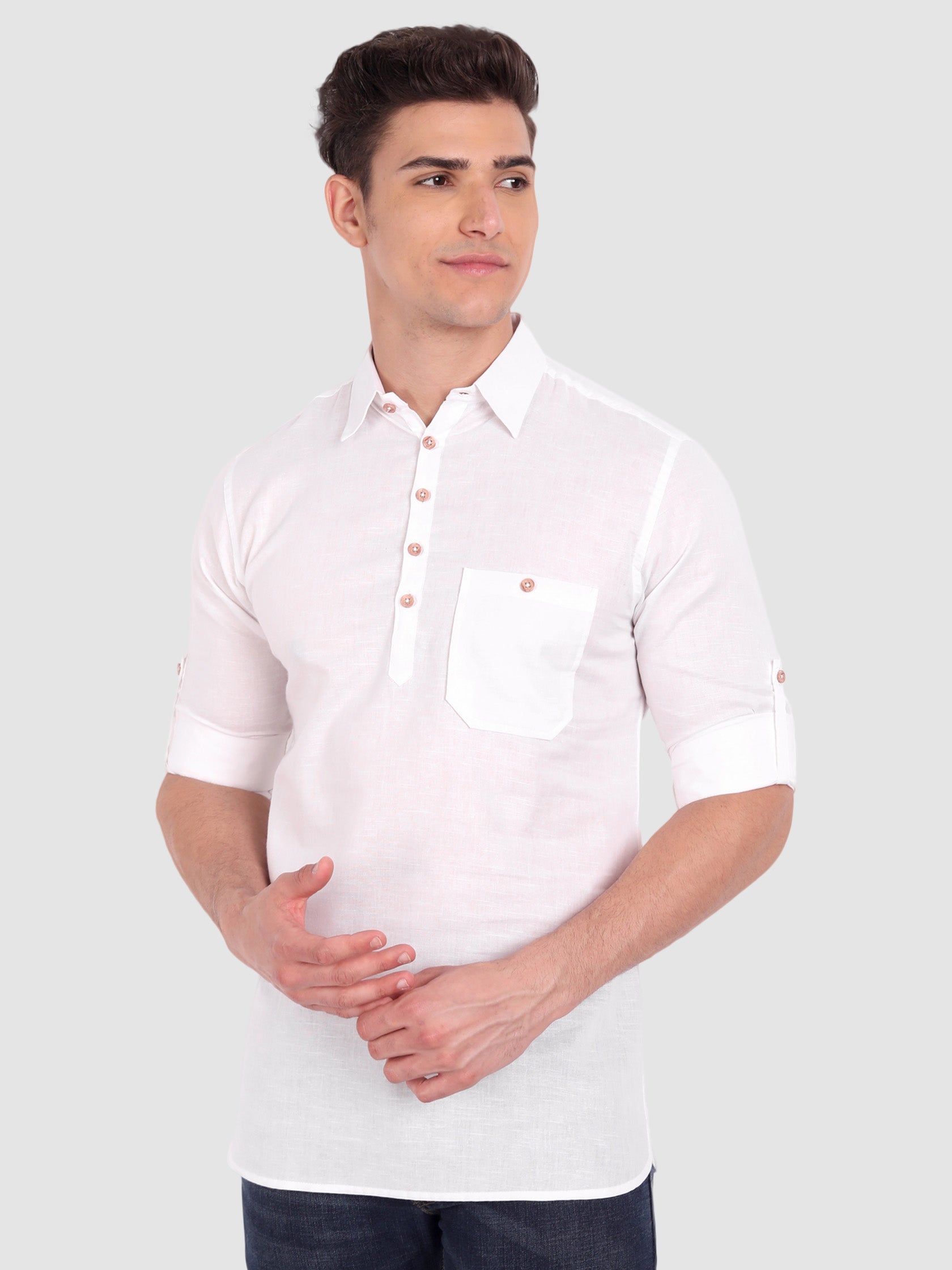 Mens Full Sleeve Casual Cotton Kurta Main image