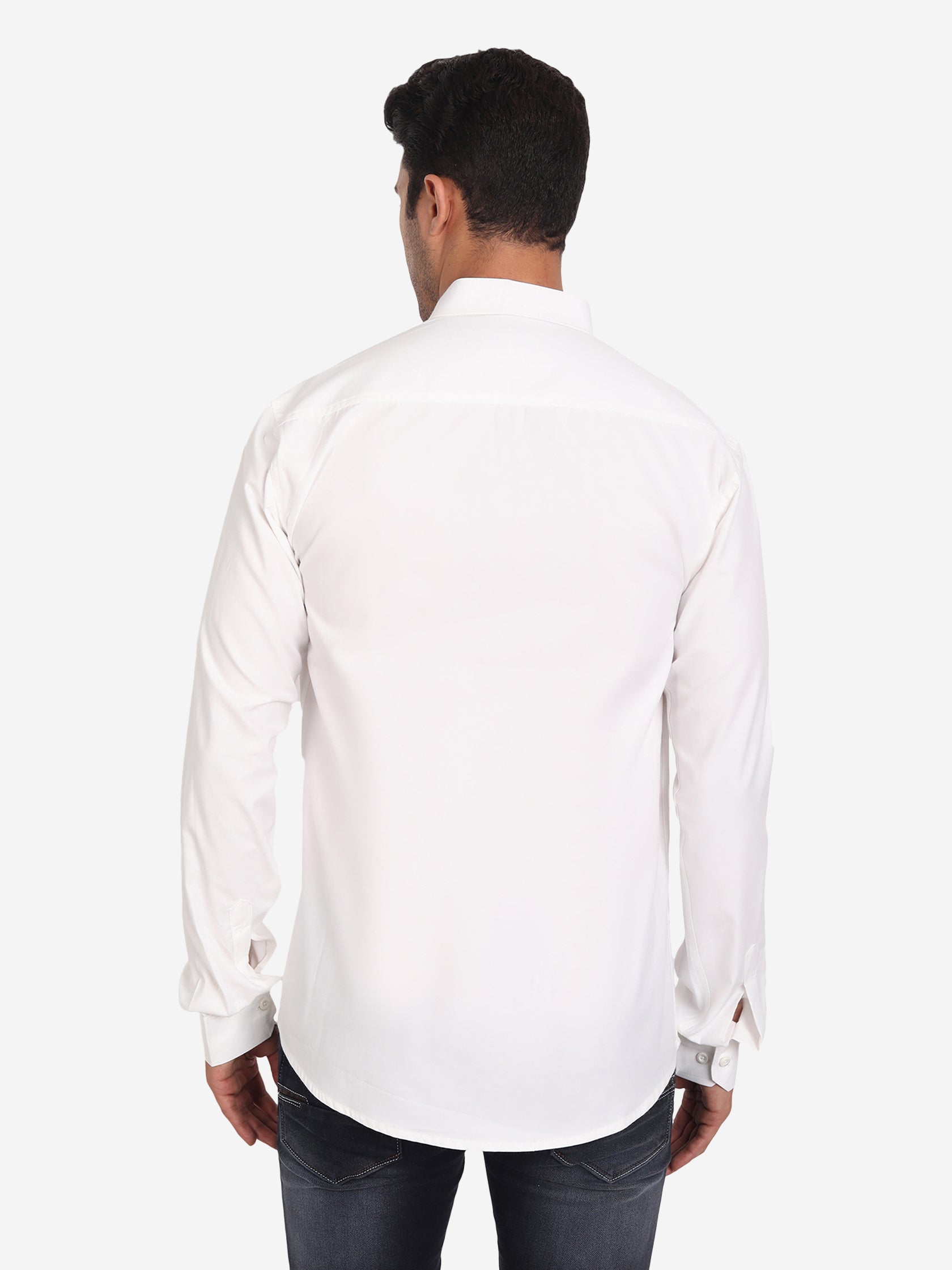 Men Pure Cotton Mandarin Collar Casual Shirt