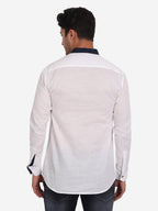 Men Slim Fit Contrast Collar Kurta