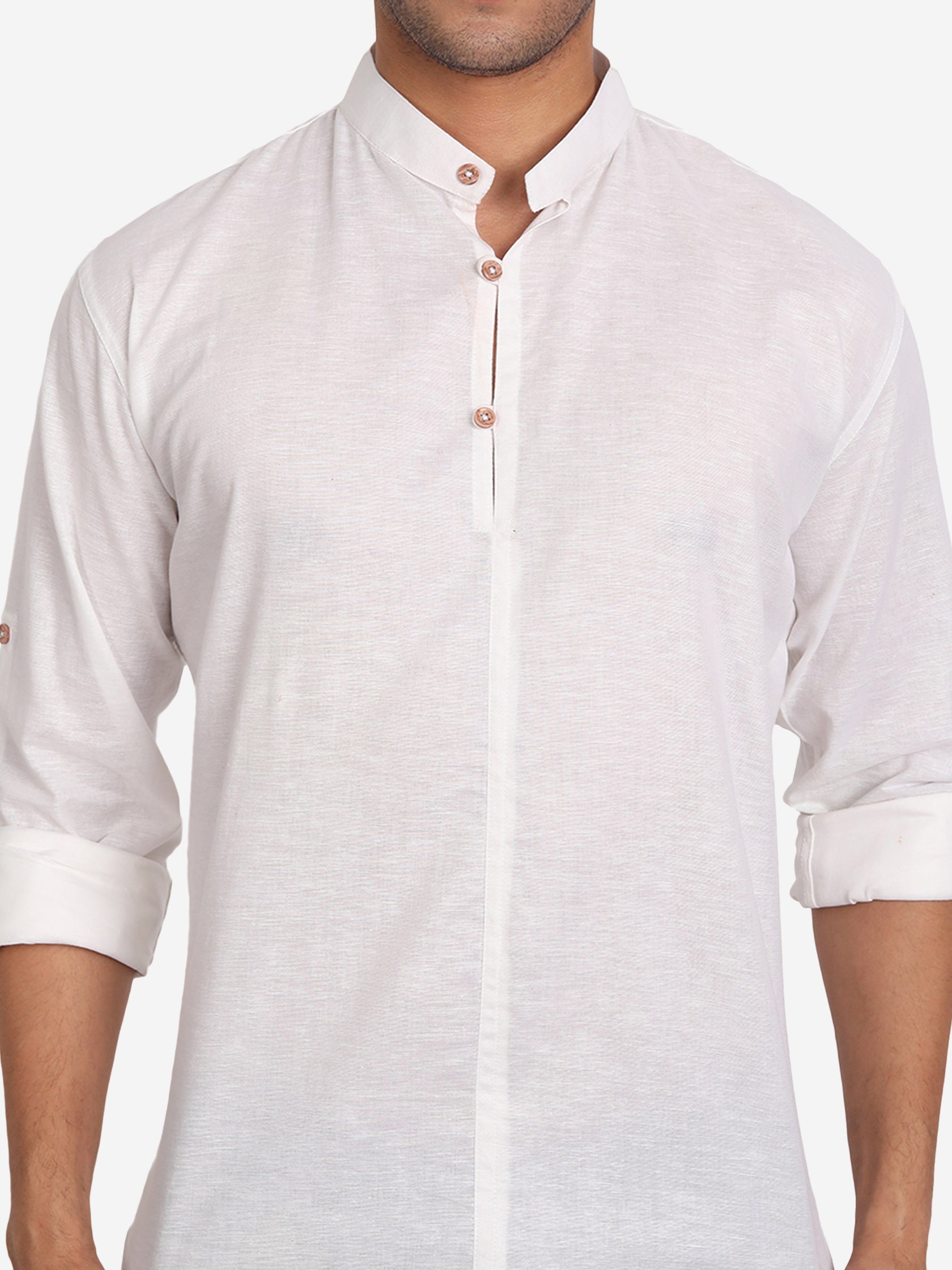 Men Double Button Slim Fit Casual Kurta