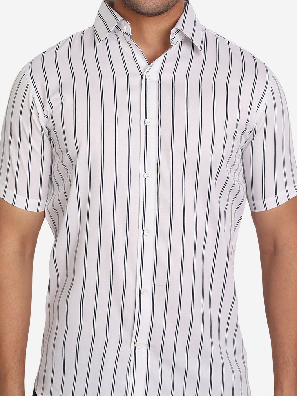 Mens Double Strip Half Sleeve Shirt