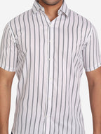 Mens Double Strip Half Sleeve Shirt