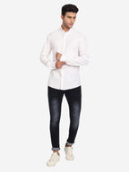 Men Pure Cotton Mandarin Collar Casual Shirt