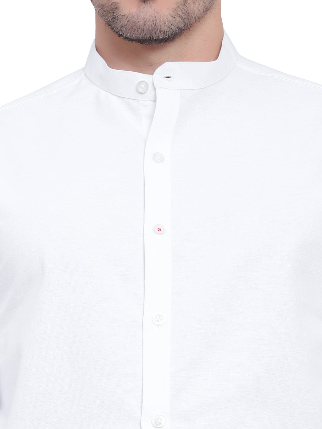 Men Designer Contrast Button Slim Fit Cotton Shirt