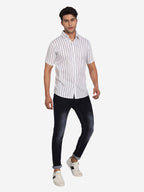 Mens Double Strip Half Sleeve Shirt
