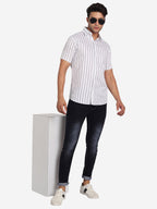Mens Double Strip Half Sleeve Shirt