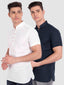 Mens Casual Slim Fit Half Sleeve Cotton Kurta (Pack 2)