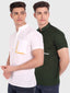 Mens Casual Half Sleeve Slim Fit Kurta (Pack 2)