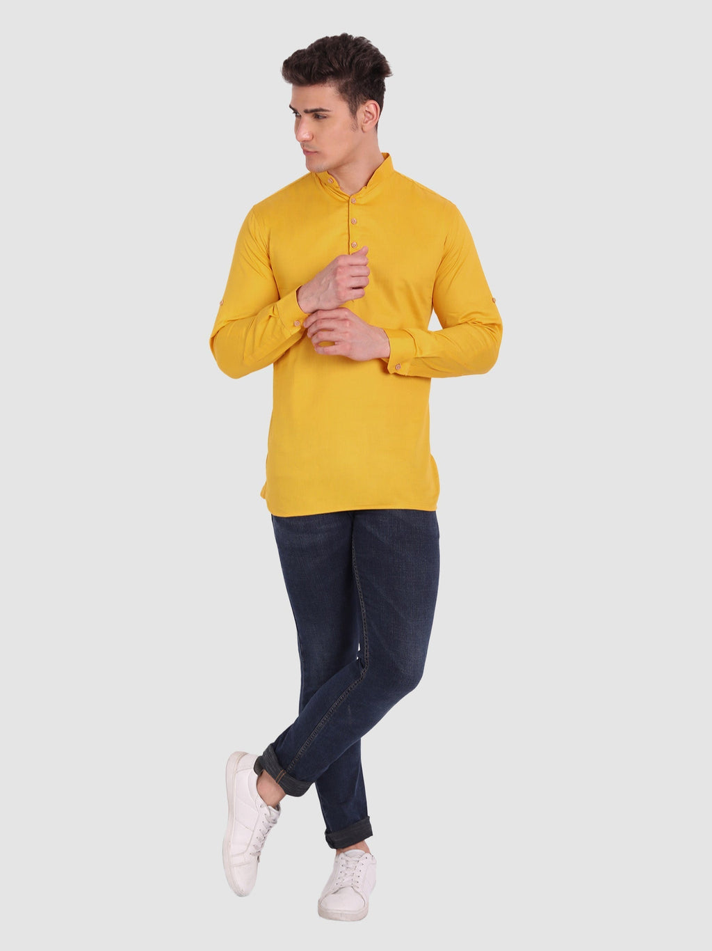 Mens Casual Slim Fit Full Sleeve Cotton Kurta