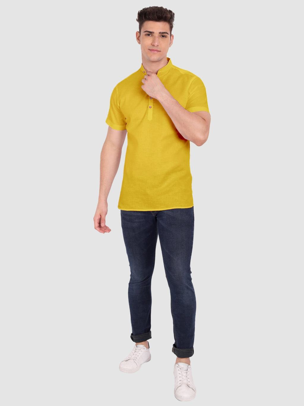 Mens Half Sleeve Casual Cotton Kurta